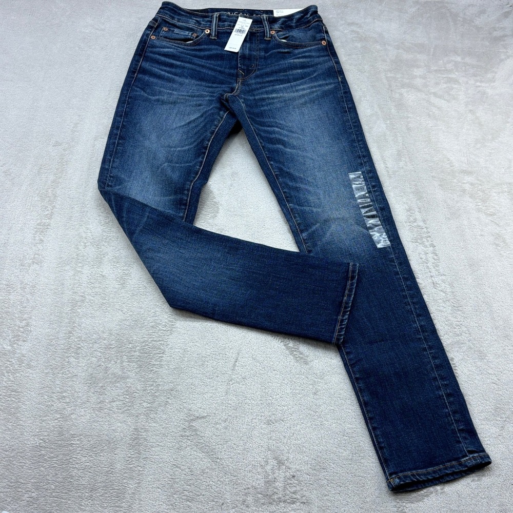 American Eagle Slim Jeans Mens 28x32 Dark Wash Indigo Airflex+ Temp Tech Preppy